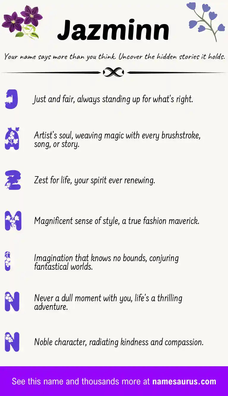 Acrostic poem about Jazminn.
