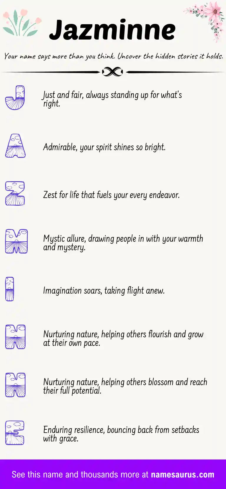 Acrostic poem about Jazminne.