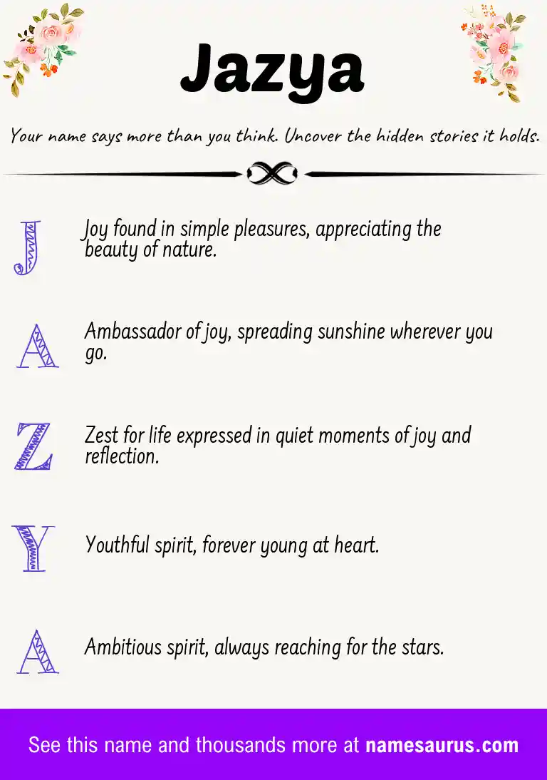 Acrostic poem about Jazya.