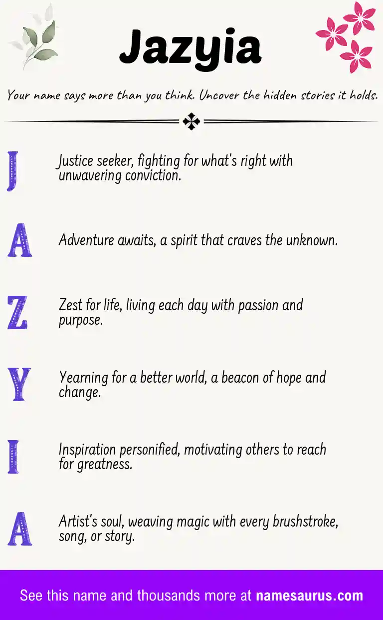 Acrostic poem about Jazyia.
