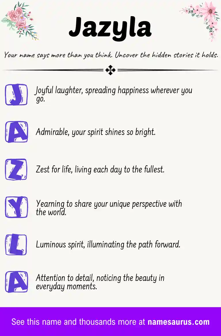 Acrostic poem about Jazyla.