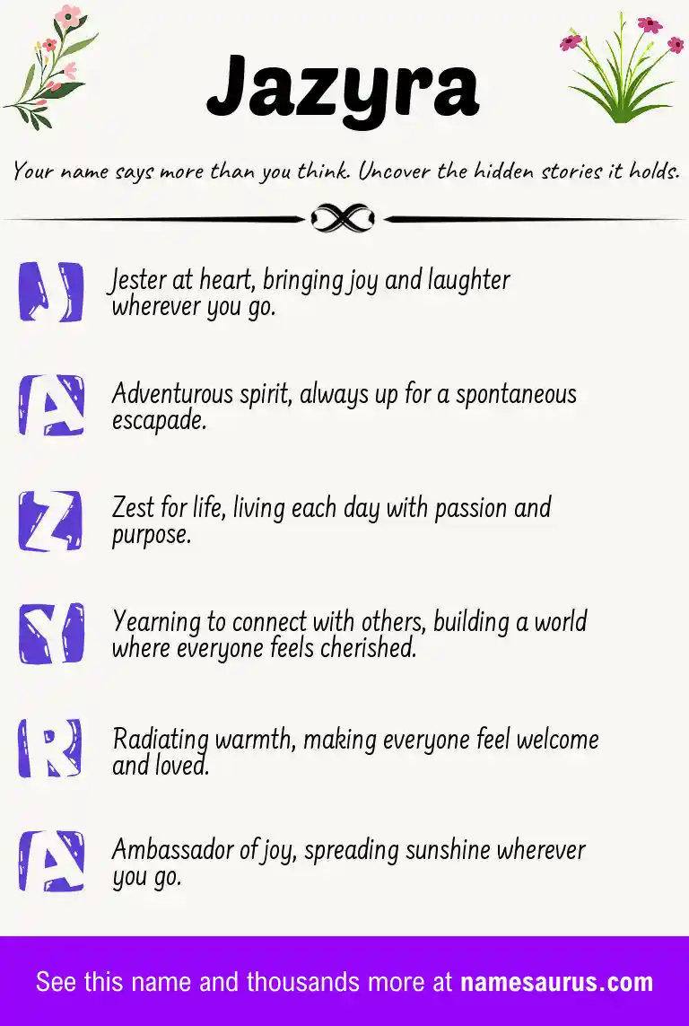 Acrostic poem about Jazyra.