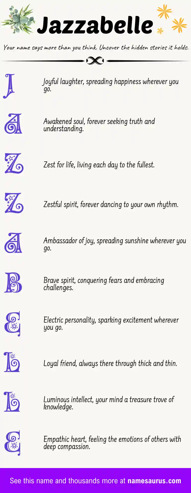 Acrostic poem about Jazzabelle.
