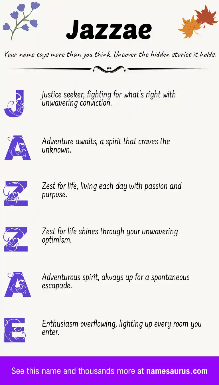 Acrostic poem about Jazzae.