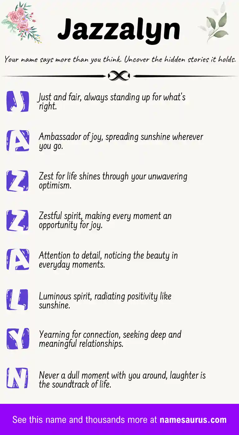 Acrostic poem about Jazzalyn.