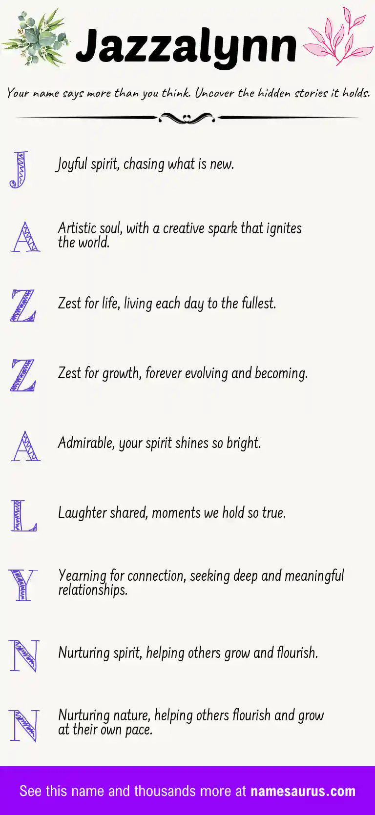 Acrostic poem about Jazzalynn.