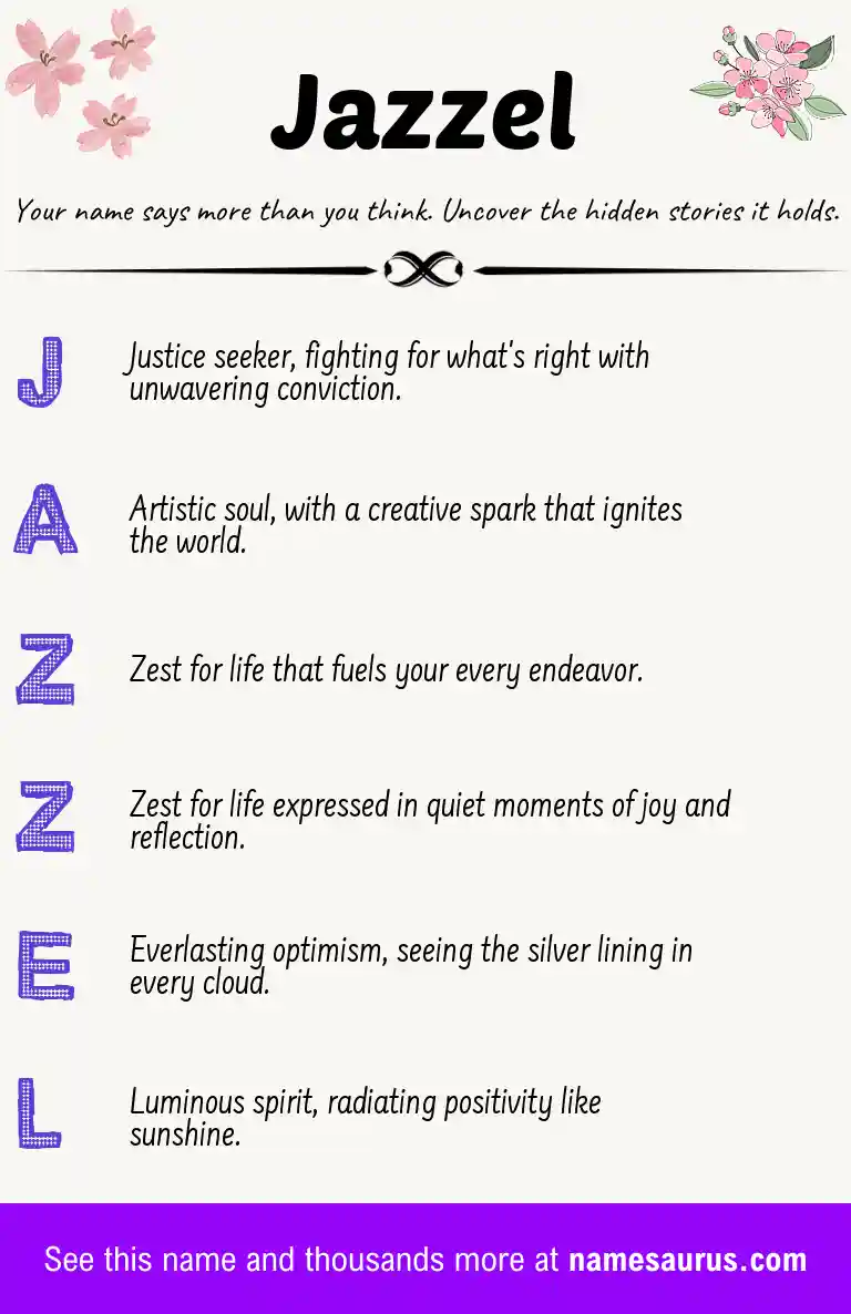 Acrostic poem about Jazzel.