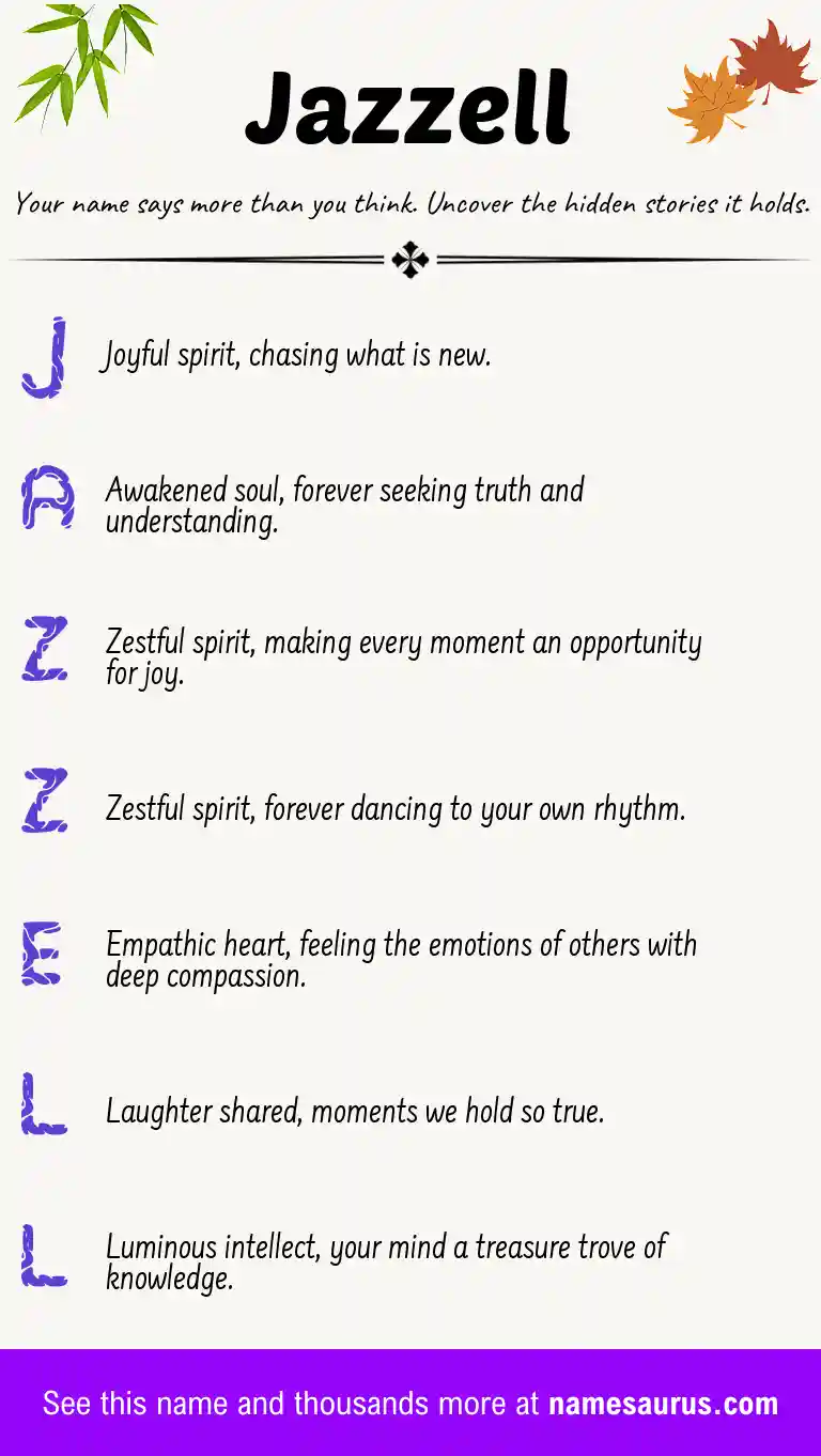Acrostic poem about Jazzell.