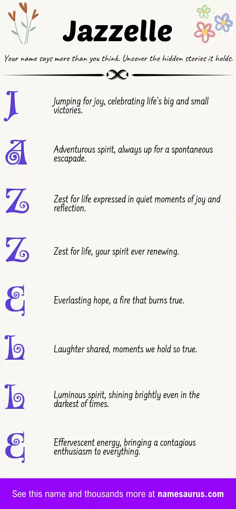 Acrostic poem about Jazzelle.