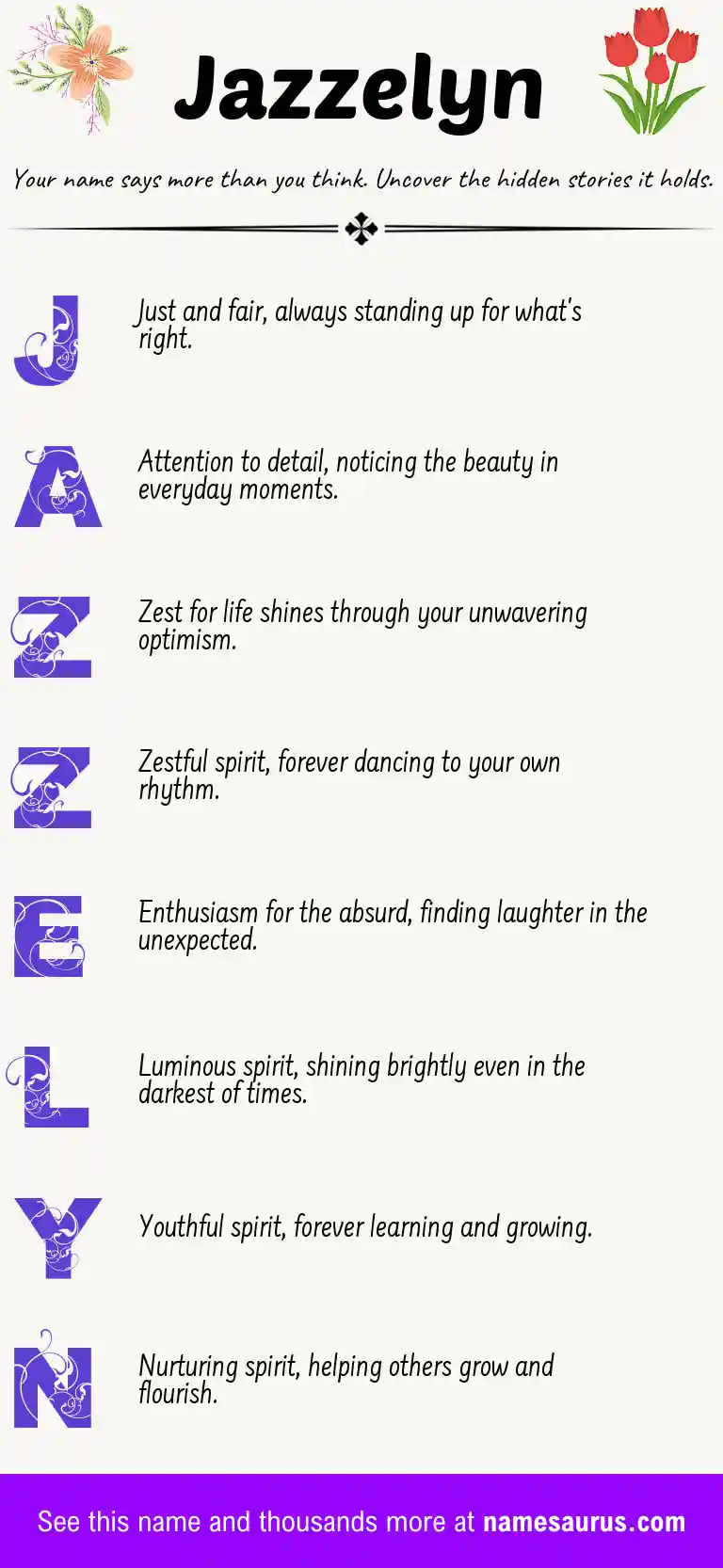 Acrostic poem about Jazzelyn.