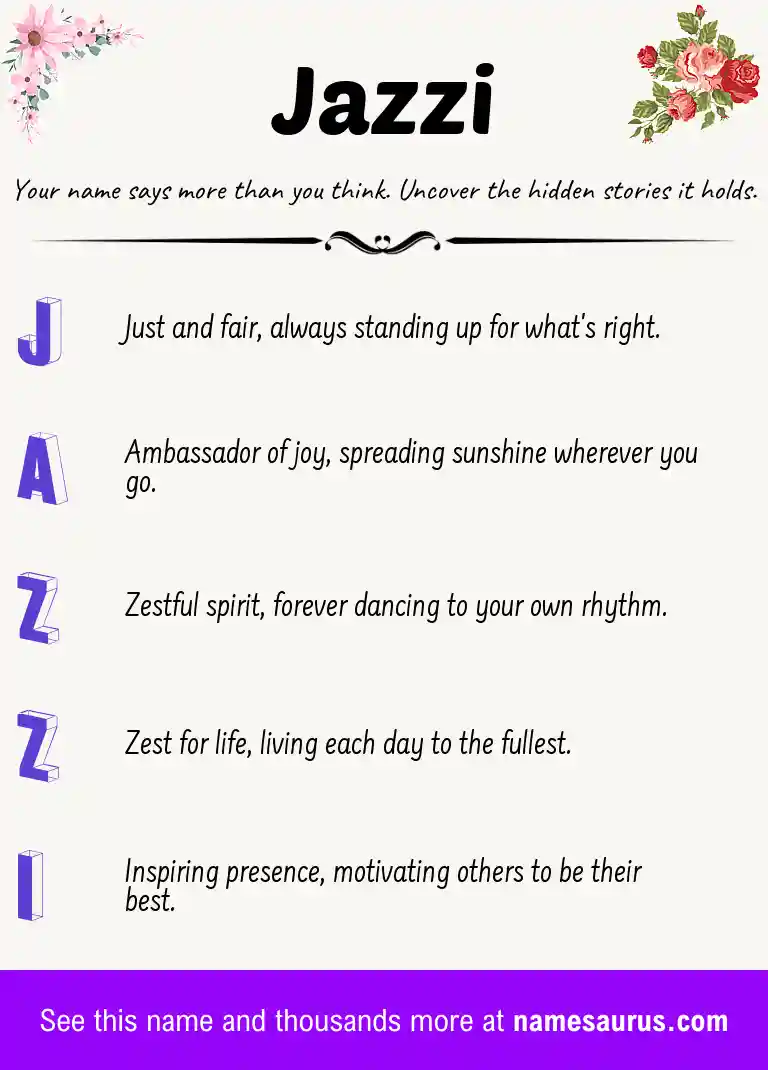 Acrostic poem about Jazzi.