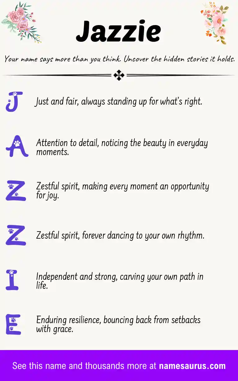 Acrostic poem about Jazzie.