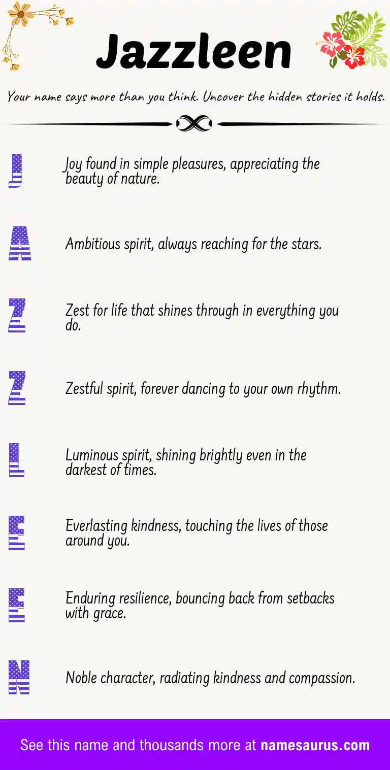 Acrostic poem about Jazzleen.