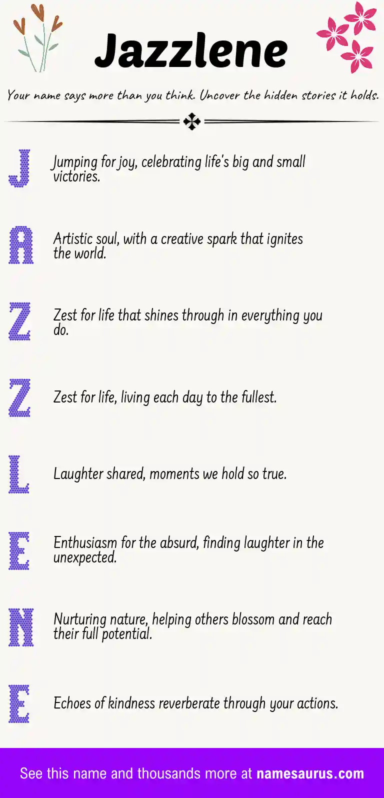Acrostic poem about Jazzlene.