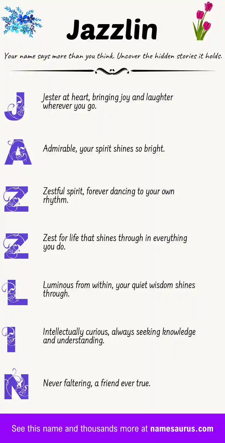 Acrostic poem about Jazzlin.