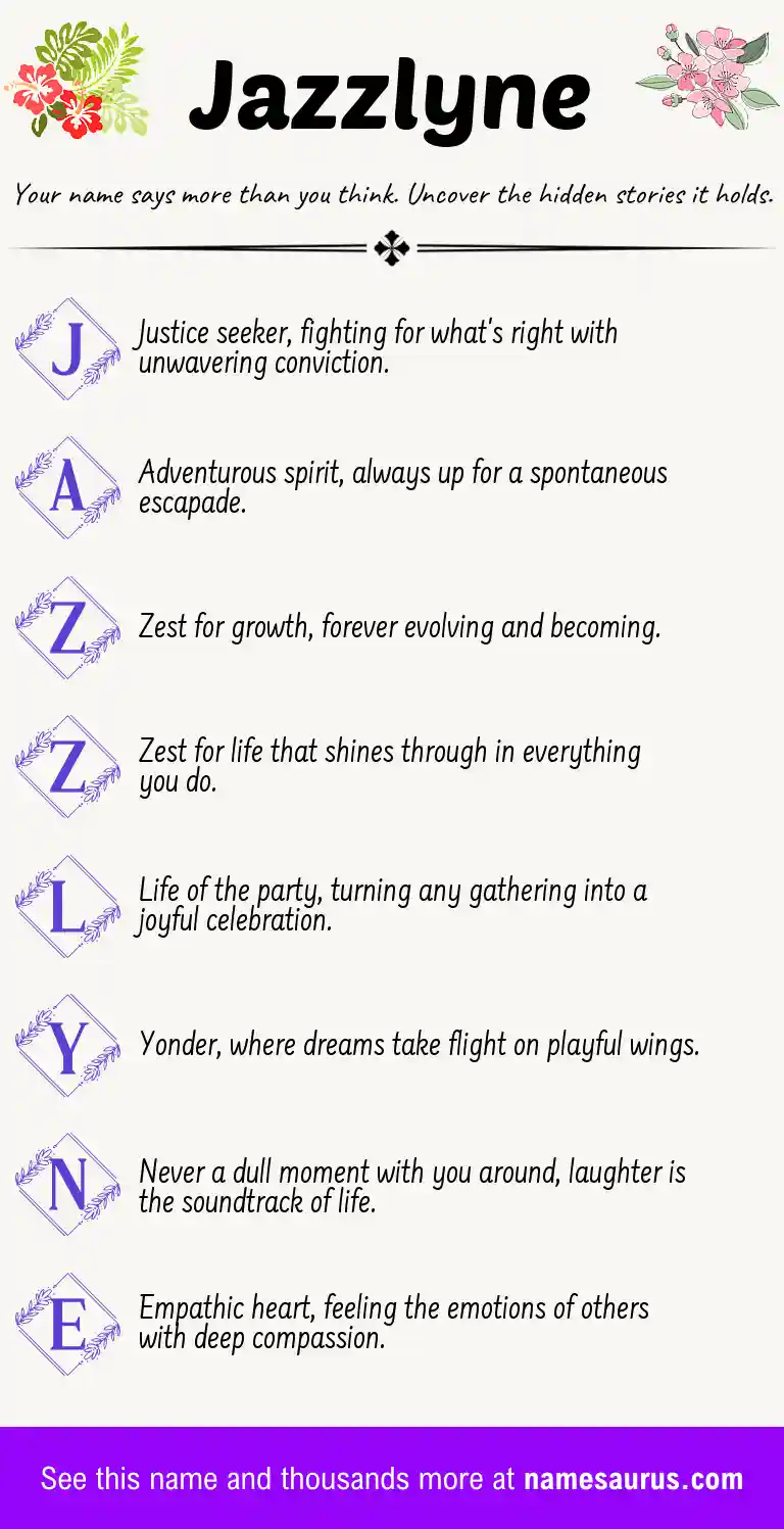Acrostic poem about Jazzlyne.