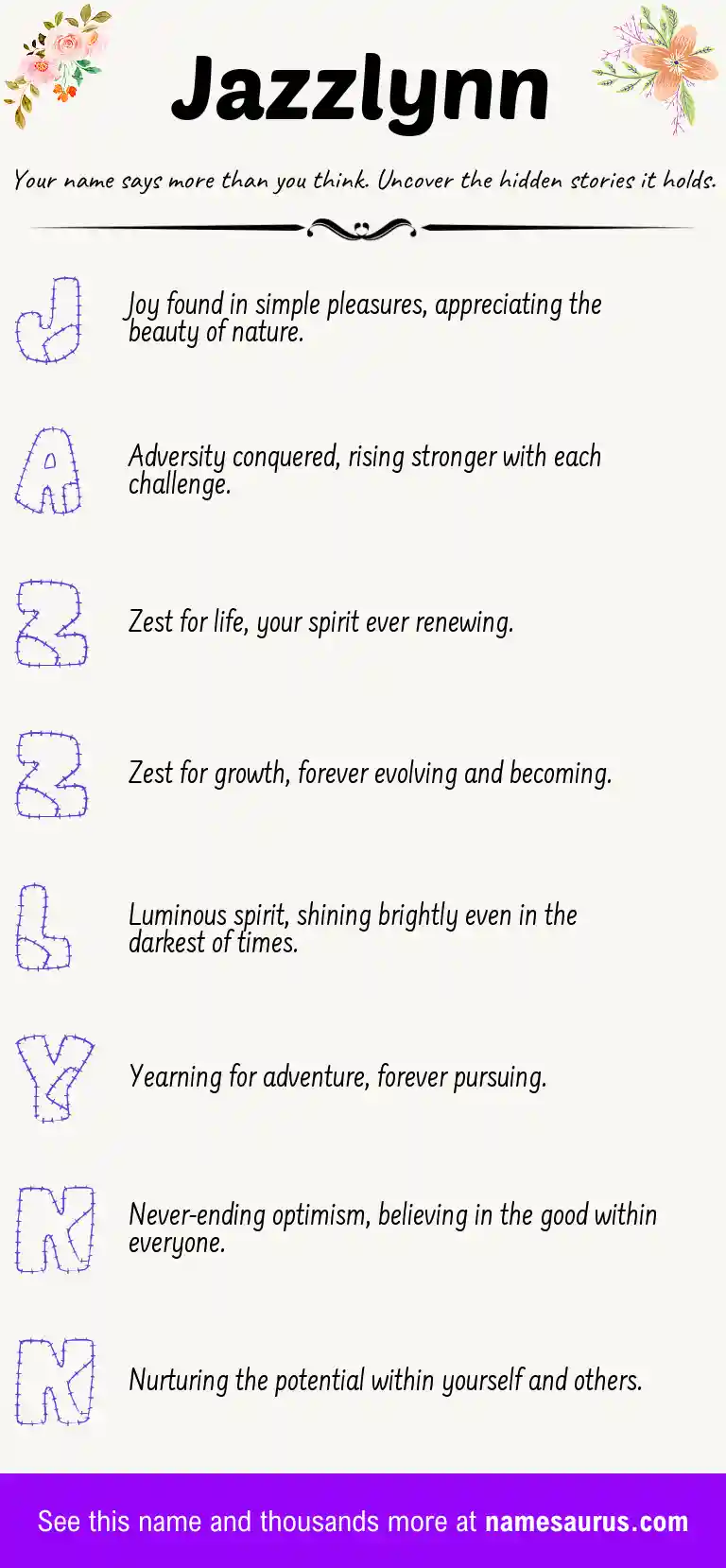 Acrostic poem about Jazzlynn.