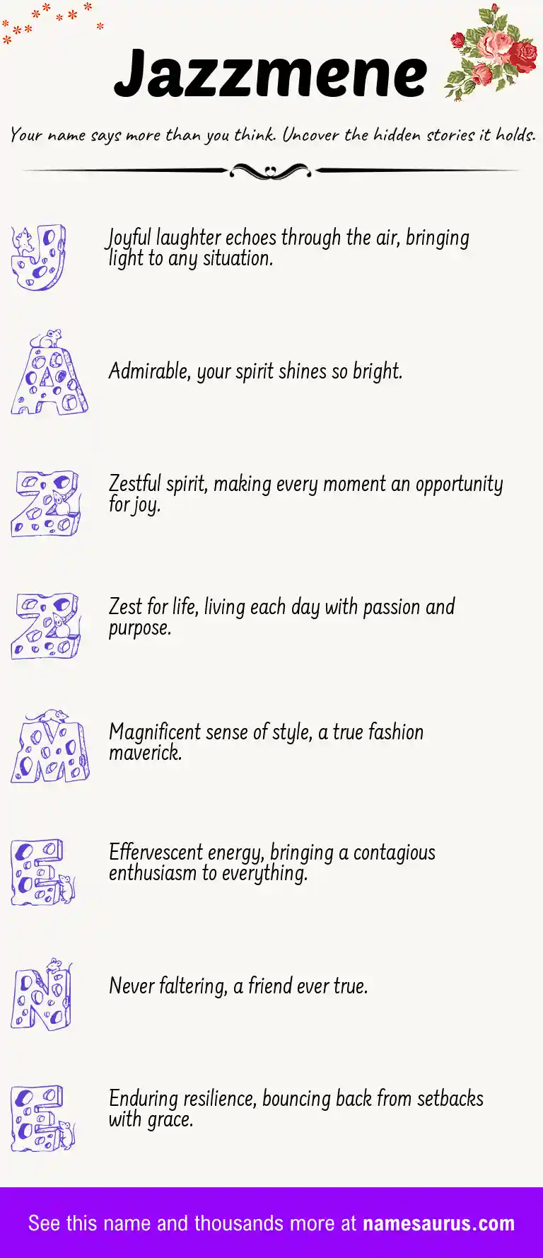 Acrostic poem about Jazzmene.