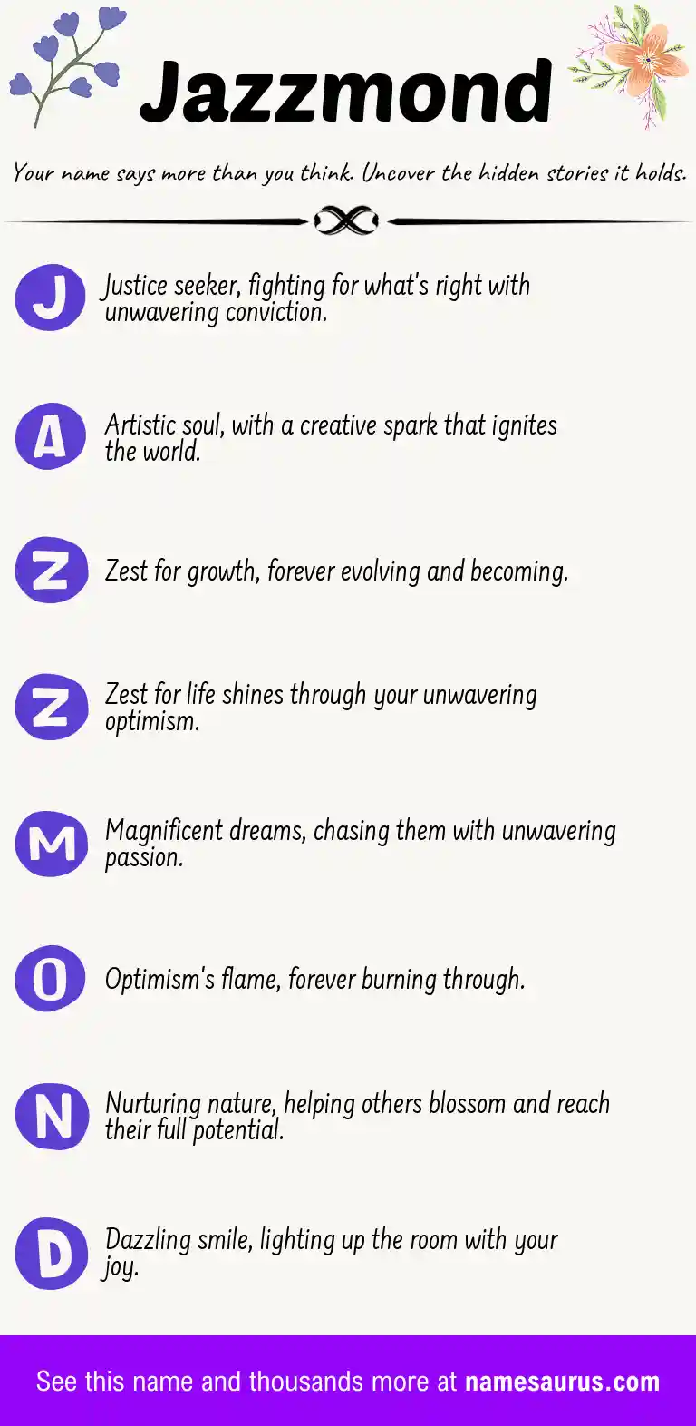 Acrostic poem about Jazzmond.