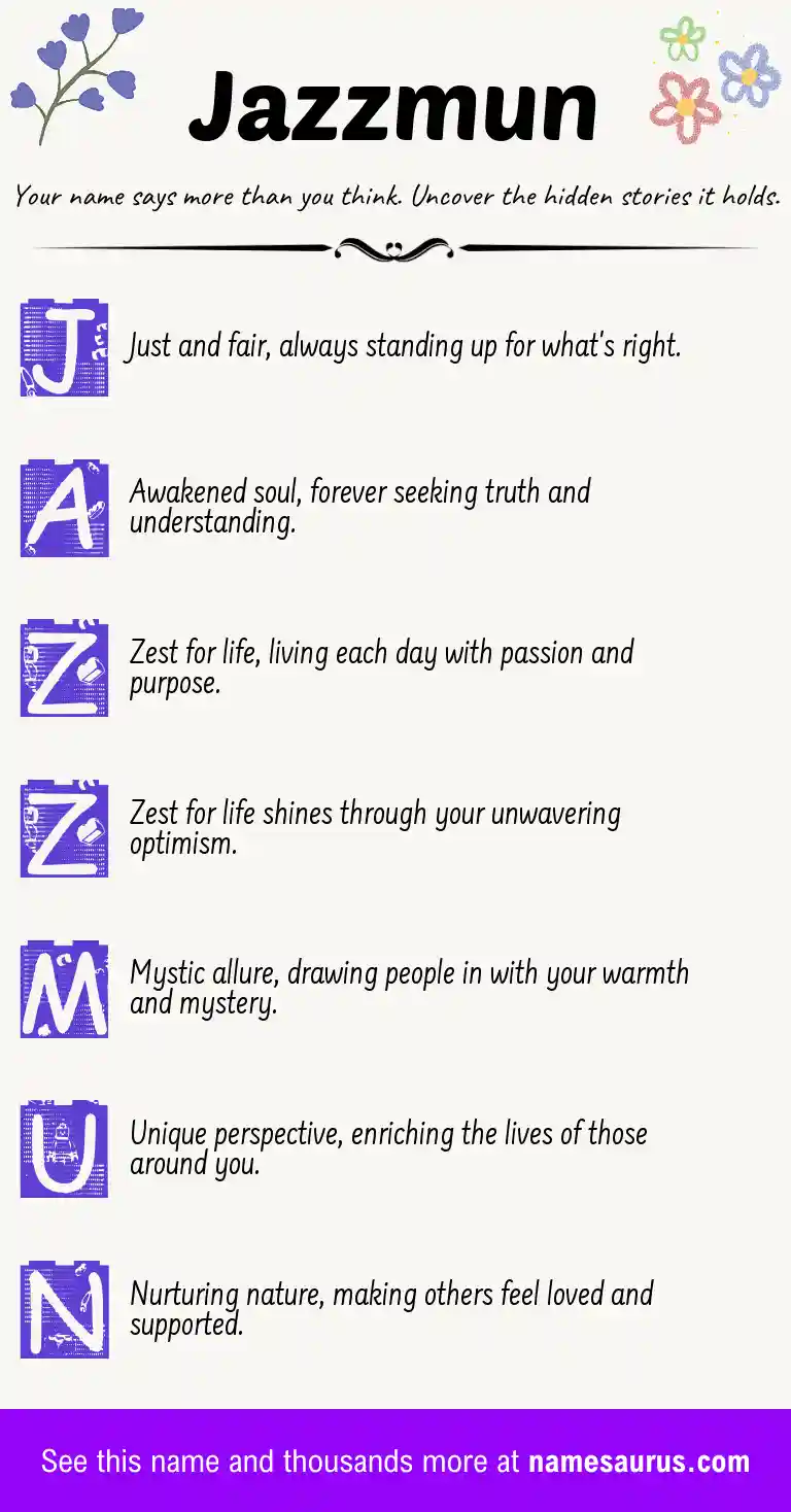 Acrostic poem about Jazzmun.