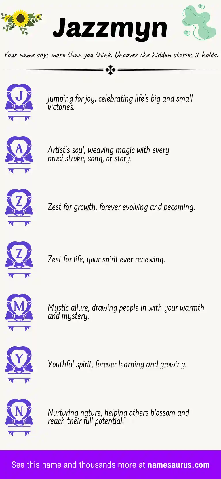 Acrostic poem about Jazzmyn.