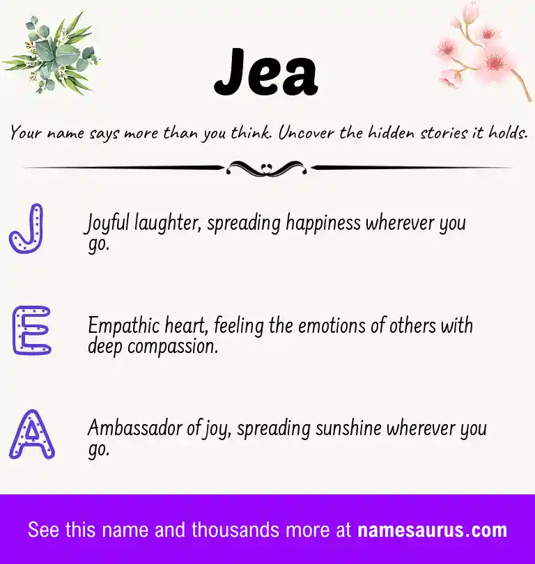 Acrostic poem about Jea.