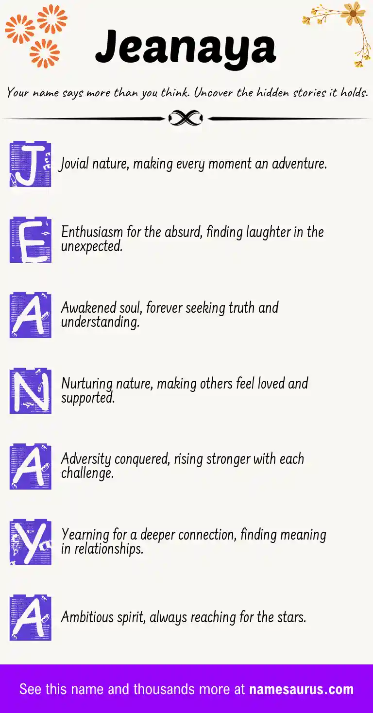 Acrostic poem about Jeanaya.