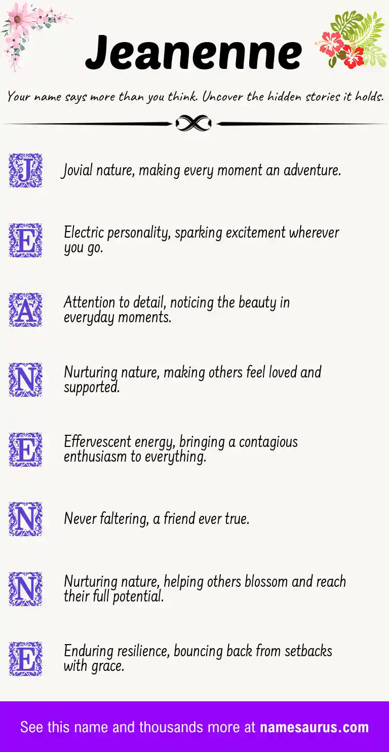 Acrostic poem about Jeanenne.