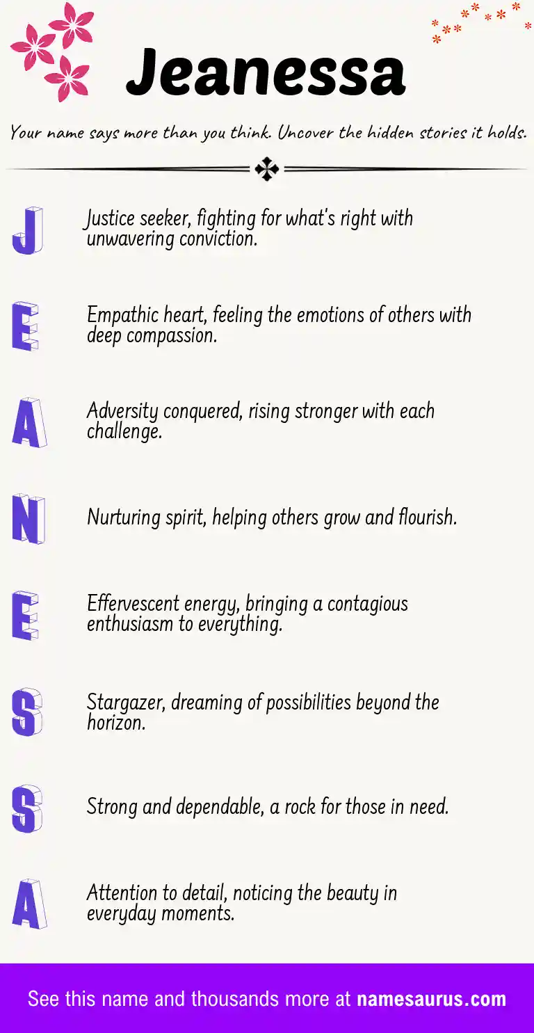 Acrostic poem about Jeanessa.