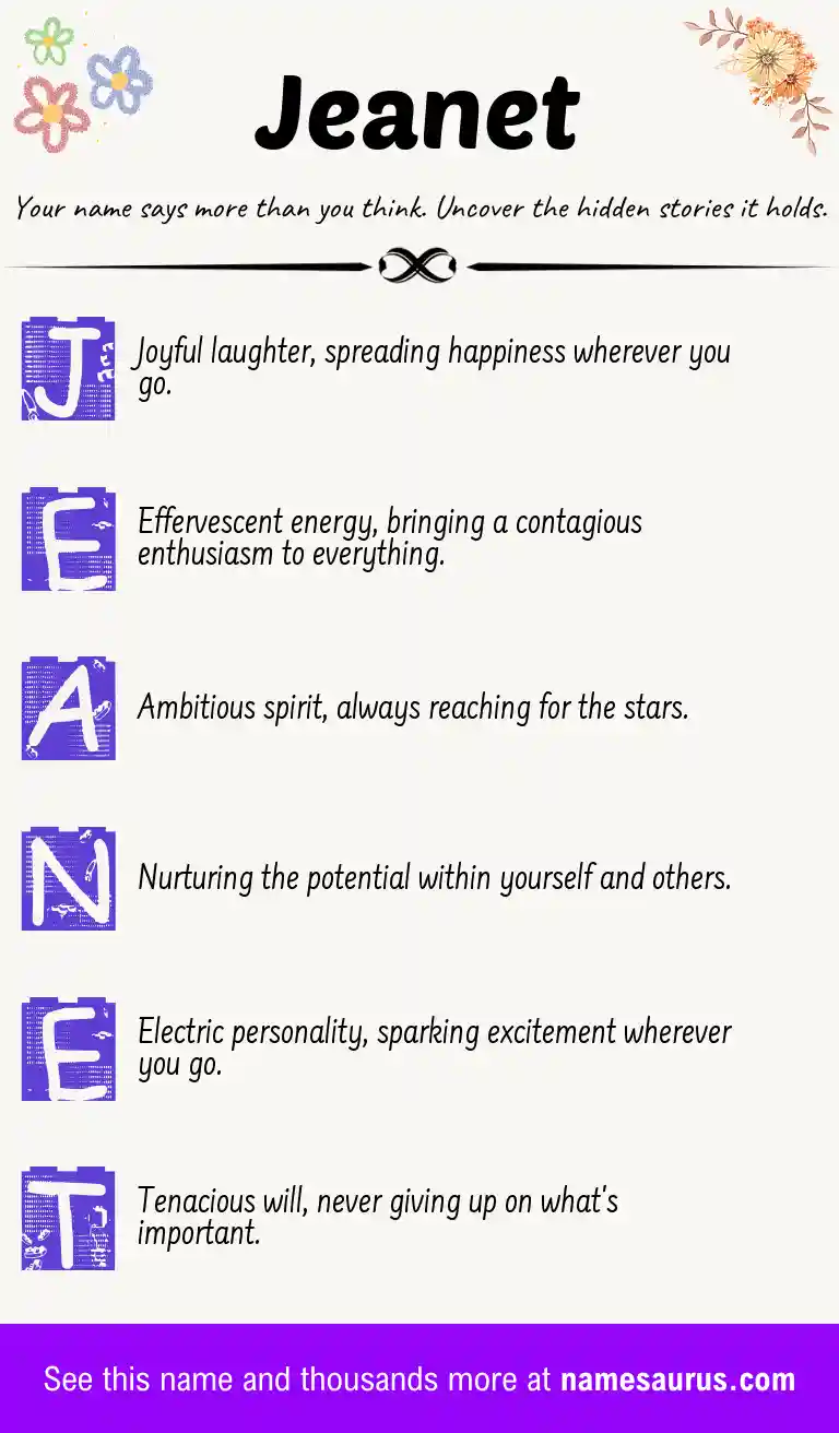 Acrostic poem about Jeanet.