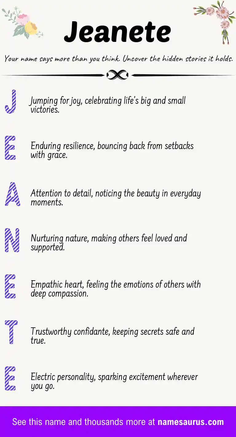 Acrostic poem about Jeanete.