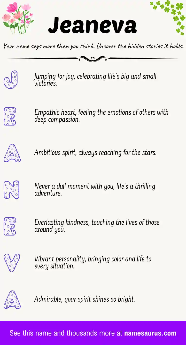 Acrostic poem about Jeaneva.