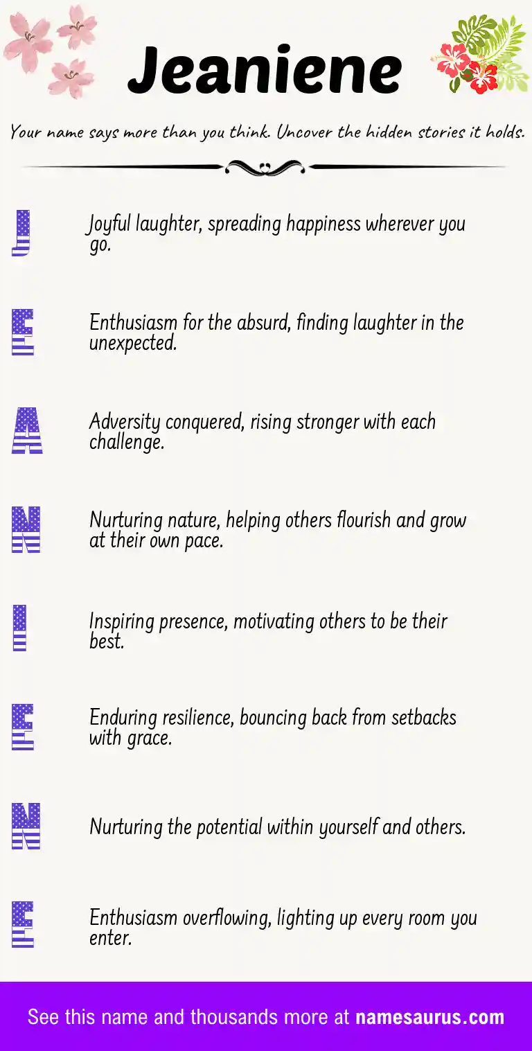 Acrostic poem about Jeaniene.