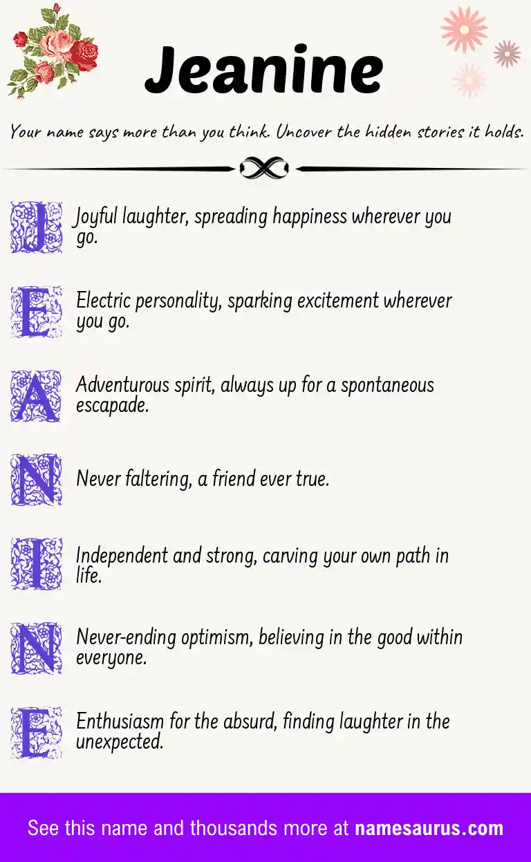 Acrostic poem about Jeanine.