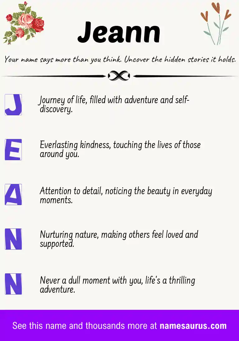 Acrostic poem about Jeann.