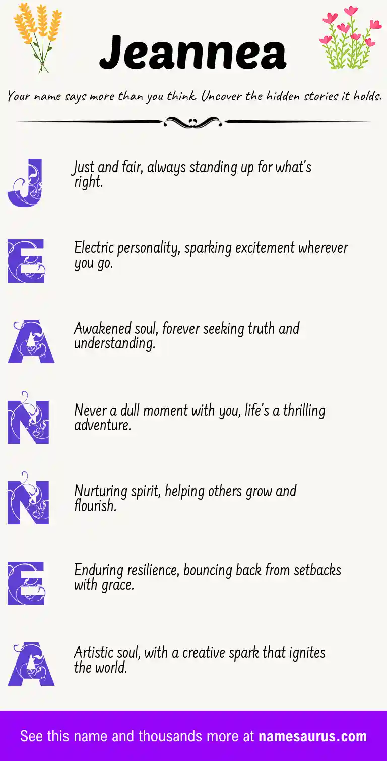 Acrostic poem about Jeannea.