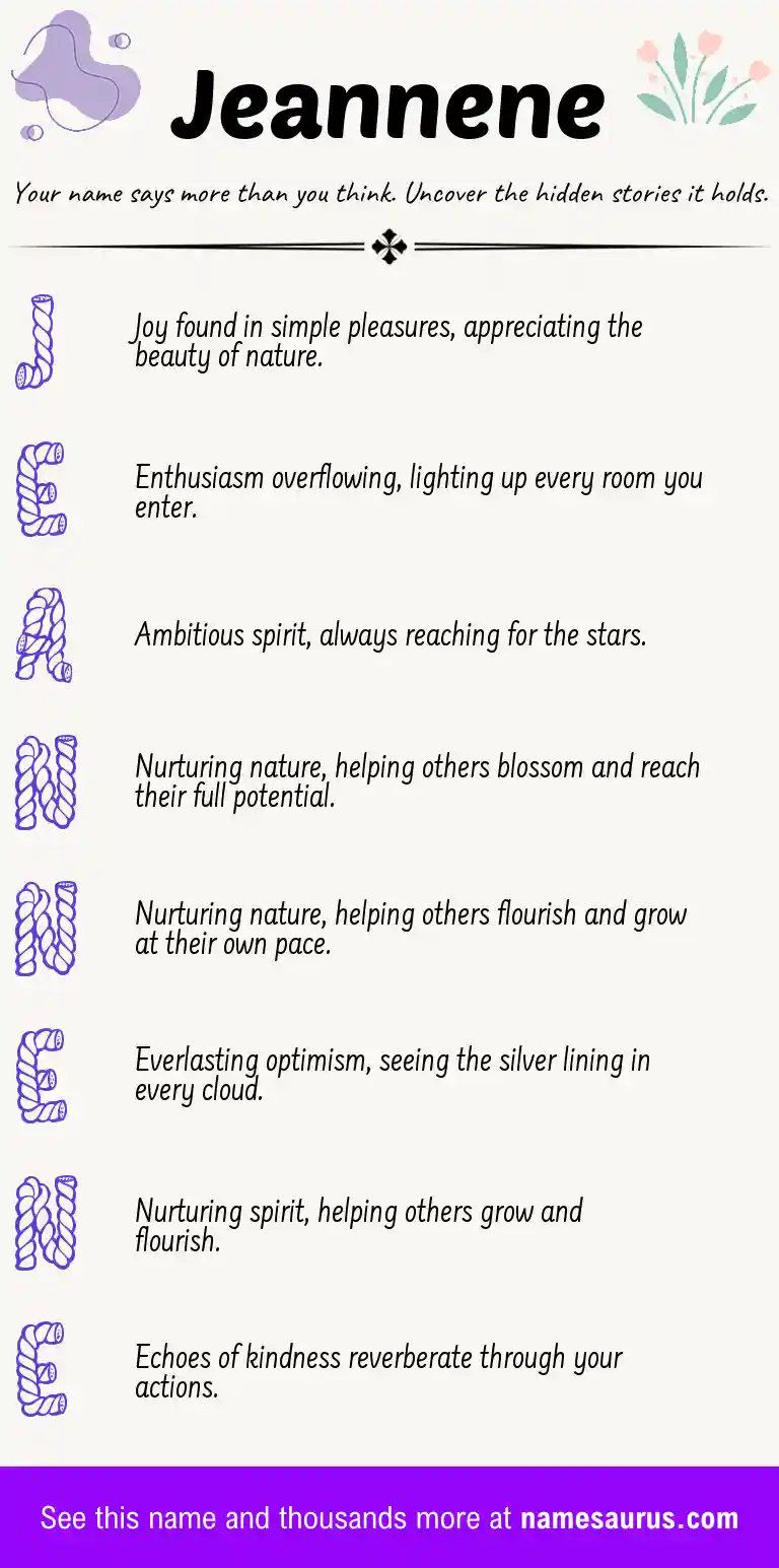 Acrostic poem about Jeannene.