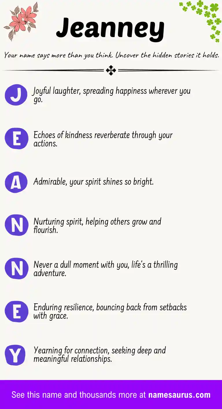 Acrostic poem about Jeanney.