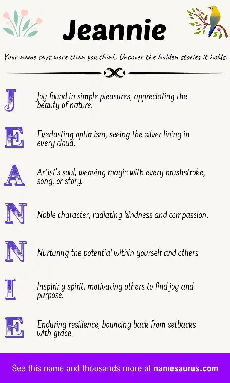 Acrostic poem about Jeannie.