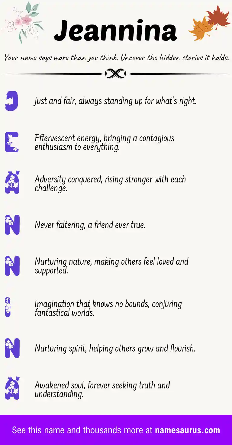 Acrostic poem about Jeannina.