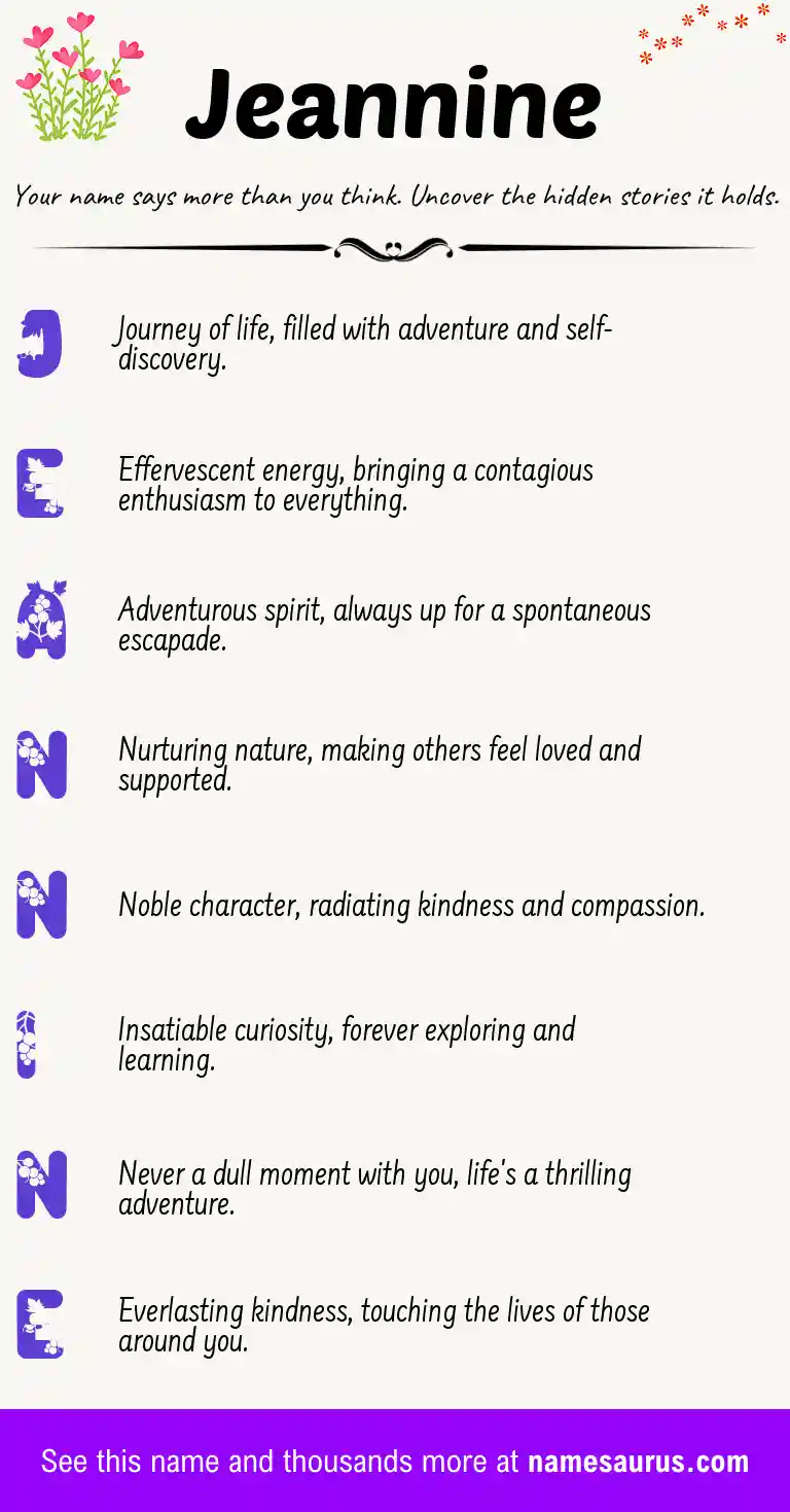 Acrostic poem about Jeannine.
