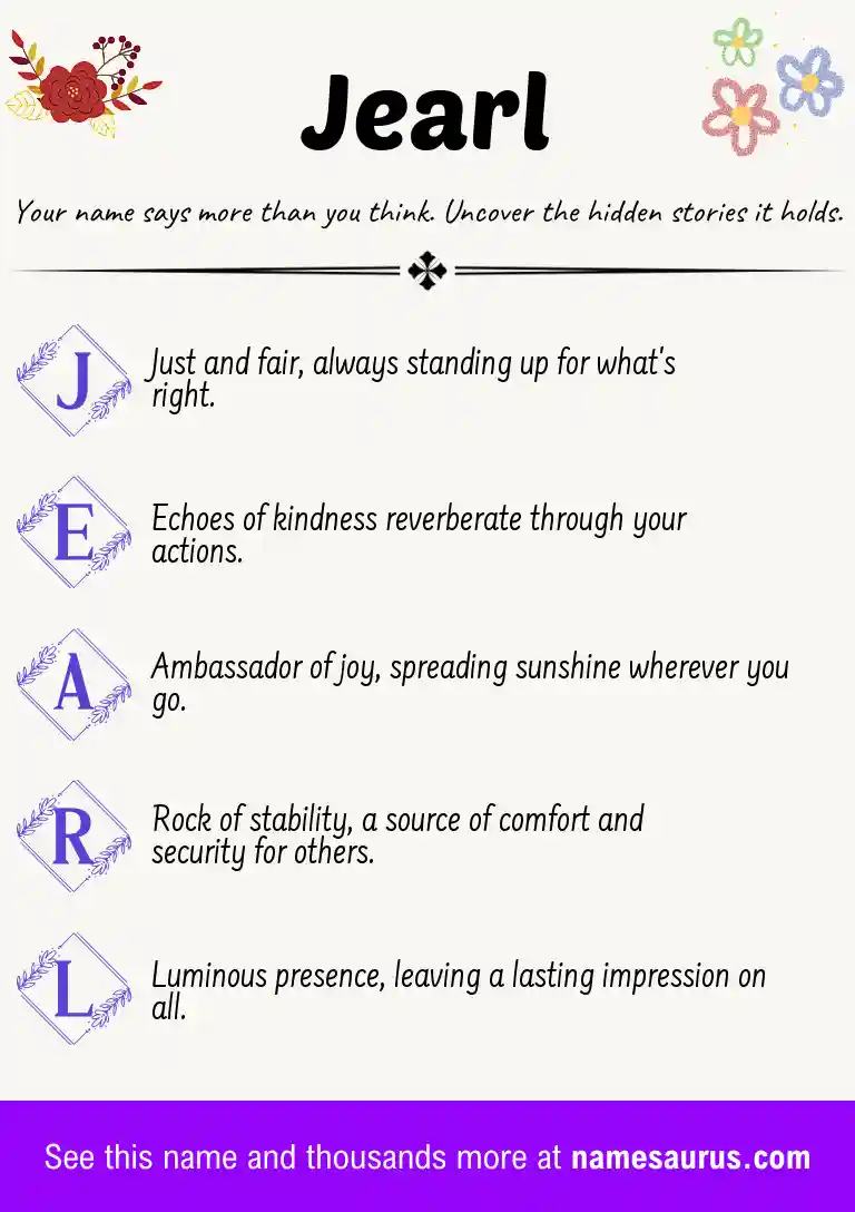 Acrostic poem about Jearl.