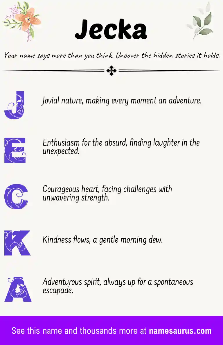 Acrostic poem about Jecka.