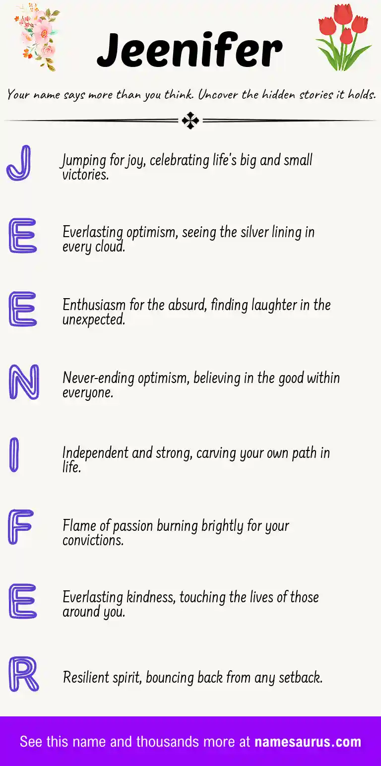 Acrostic poem about Jeenifer.