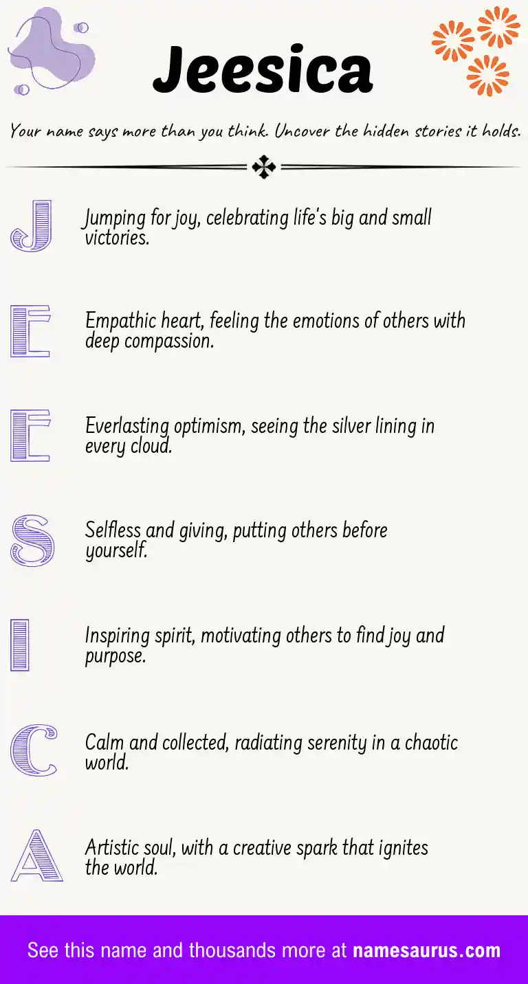 Acrostic poem about Jeesica.