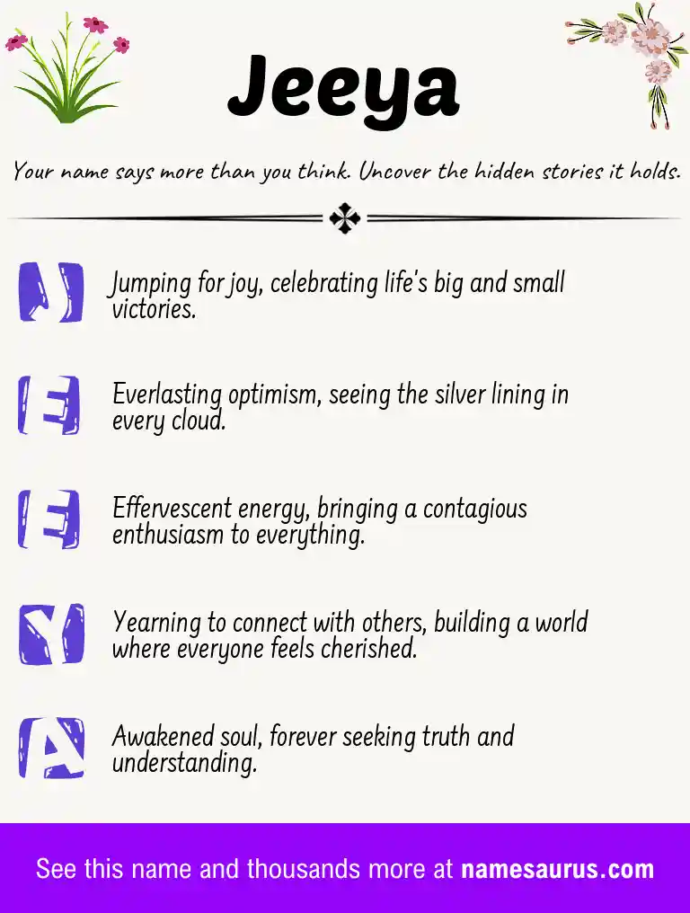 Acrostic poem about Jeeya.