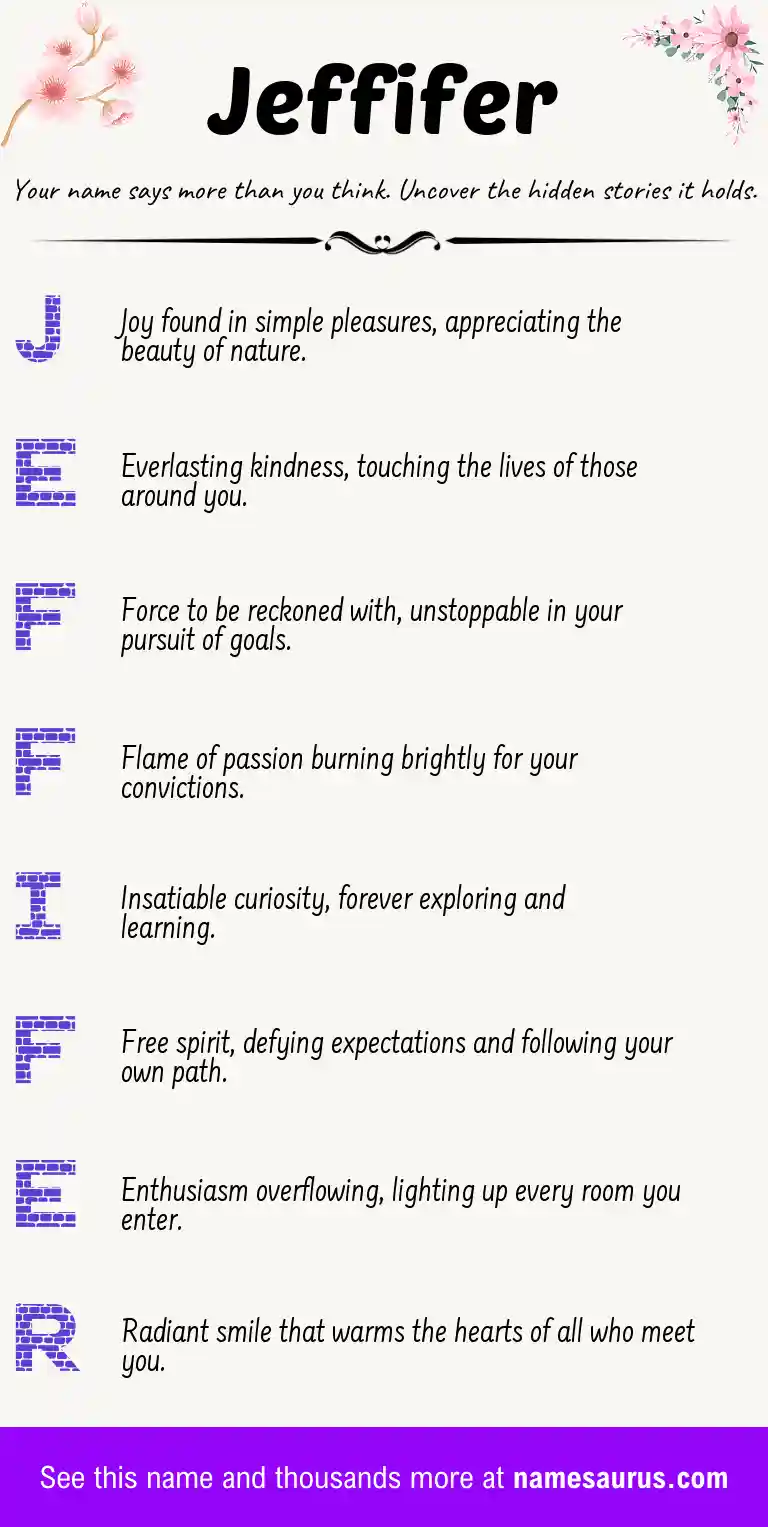 Acrostic poem about Jeffifer.