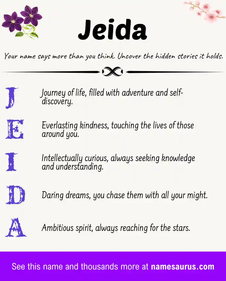 Acrostic poem about Jeida.