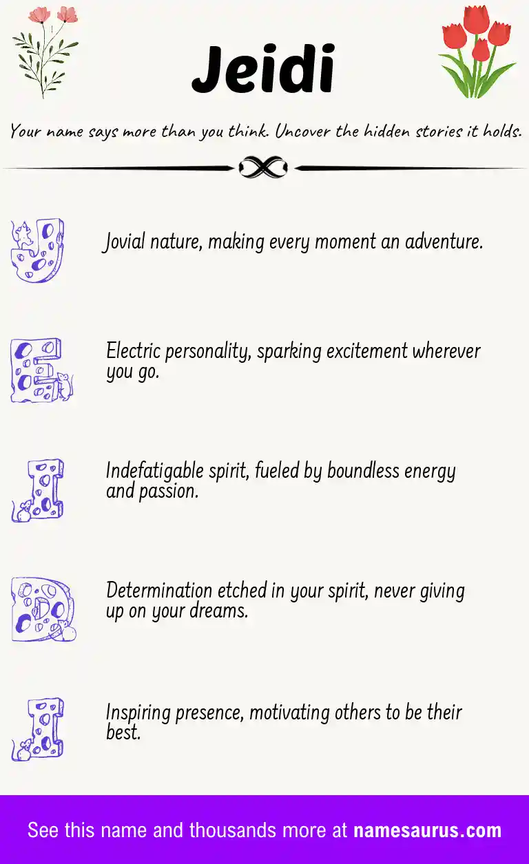 Acrostic poem about Jeidi.