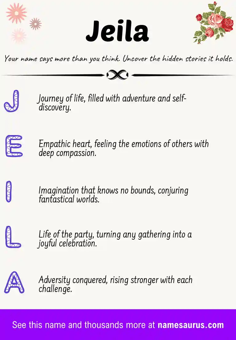Acrostic poem about Jeila.